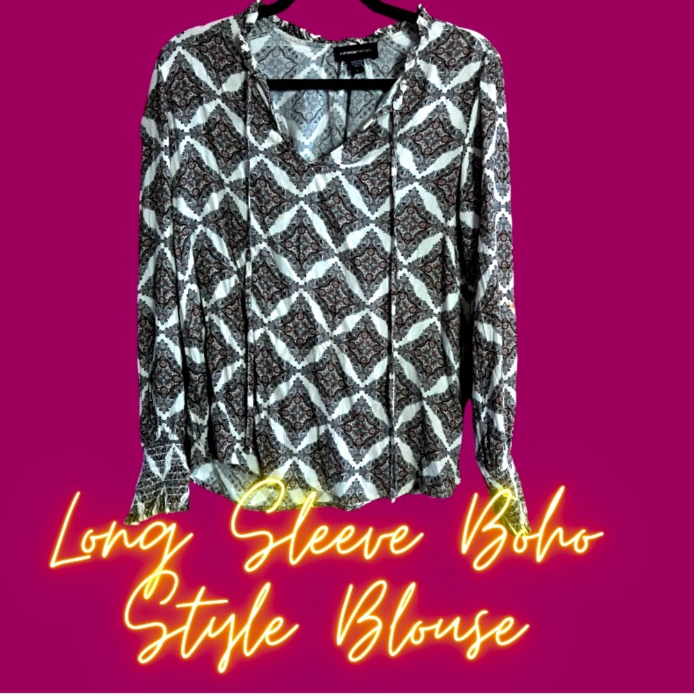 Long Sleeve Boho Style Blouse